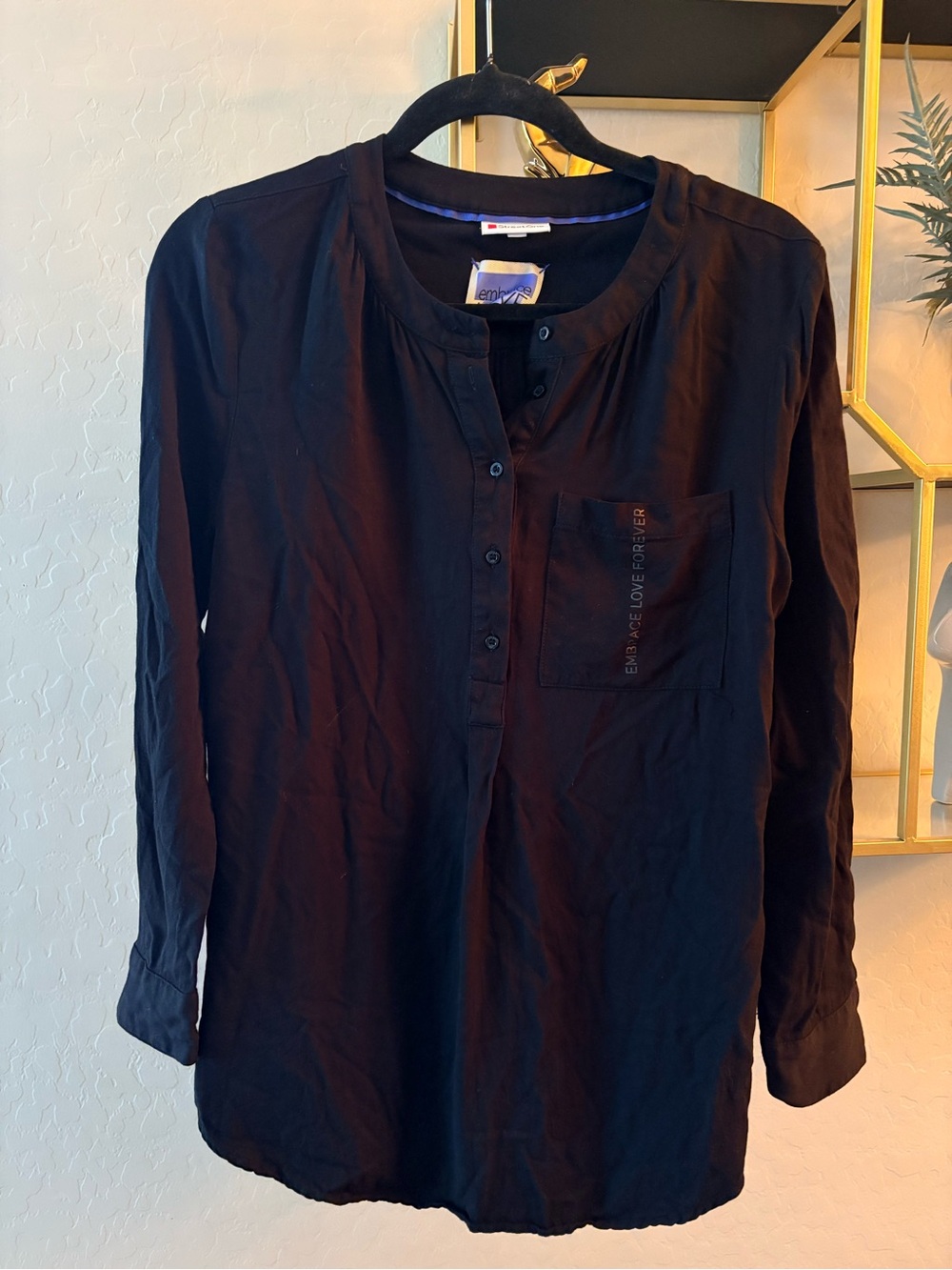 Street One Black Long-Sleeve Blouse Womens size small S